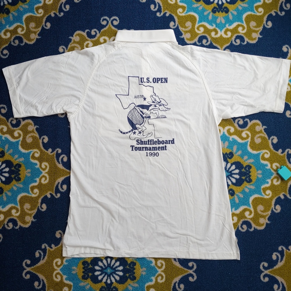 Vtg 1990 Polo Shirt US Open Shuffleboard Tourney